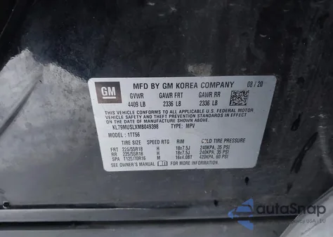 2021 Chevrolet Trailblazer Awd Rs z USA, uszkodzony, nr VIN KL79MUSLXMB049398